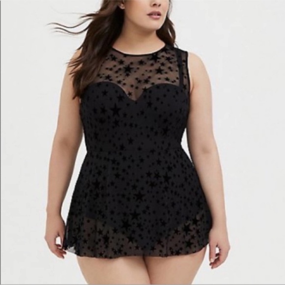 Torrid Black One-Piece Swimsuit 4 EUC - Picture 1 of 6